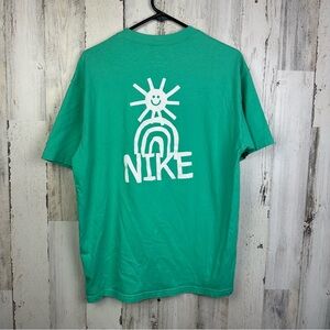 Nike | Pastel Green Shirt Sun Rainbow Loose Fit M